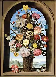 Bouquet dans une arcaturevers 1618, Mauritshuis, La Haye