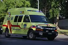 Une ambulance d'urgence de la société « Unité de secours régional » à Lausanne (2010)