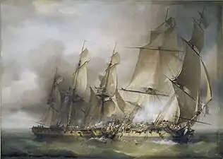 Combat de “la Bayonnaise” contre “l'Embuscade”, 1798 (1801), Paris, musée national de la Marine.