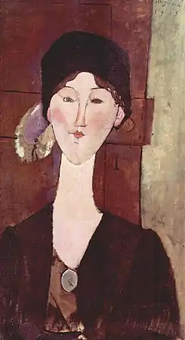 Portrait de Beatrice Hastings devant une porte, 1915.