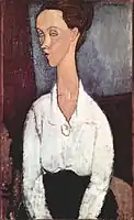 Portrait de Lunia Czechowska en chemisier blanc (1917)