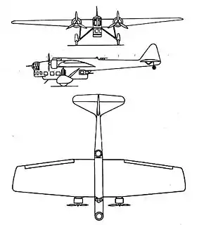 vue en plan de l’avion