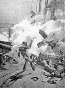 Explosion d'un canonle 13 décembre 1888