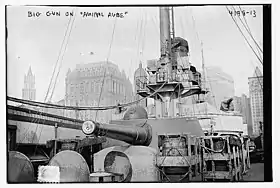 Canon principal de 184 mm sur l’Amiral Aube