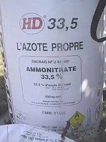 Gros sac d’ammonitrate à 33,5 % d'azote.