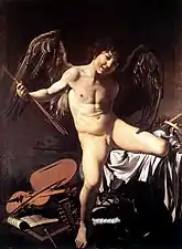 Le Caravage, Omnia Vincit Amor (vers 1601-1602), Berlin, Gemäldegalerie.
