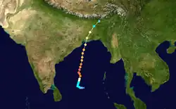 Trajectoire d' Amphan.