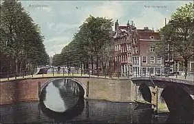 Un canal d'Amsterdam en 1912.