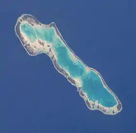 Vue satellitaire de l'atoll