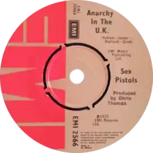 Description de l'image Anarchy in the UK by Sex Pistols UK single side-A.png.