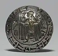 Sceau-cachet en argent inscrit en cunéiforme et hiéroglyphes hittites du roi Tarkasnawa de Mira-Kuwaliya, une des entités politiques liées à l'Arzawa, XIIIe siècle av. J.-C. Walters Art Museum.