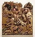 Relief en bois polychrome, vers 1520 : Adoration des mages.