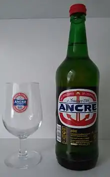 Bouteille et verre Ancre.