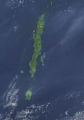 Photo satellite des îles Andaman.