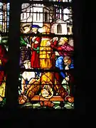 Le Crucifixion de saint Pierre - vitrail du XVIe siècle