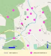 Carte montrant l'emplacement de sites d'occupation gauloise sur un territoire.