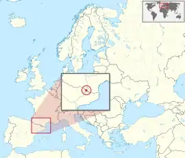 Localisation d'Andorre en Europe