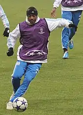 Photographie montrant André Ayew sous le maillot de l'Équipe nationale du Ghana.