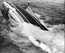 Image de l'Andrea Doria prise par Harry A. Trask, prix Pulitzer 1957.