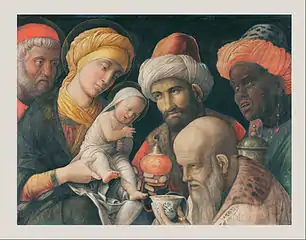 L'Adoration des mages, détrempe sur lin, vers 1495-1505, Los Angeles, Getty Center.