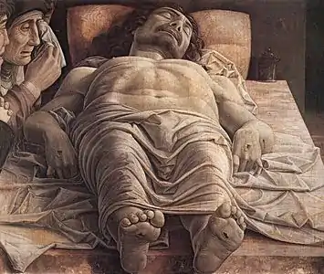 La Lamentation sur le Christ mort (v. 1480) par Andrea Mantegna
