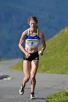 Andrea Mayr à la course de montagne du Kitzbüheler Horn 2017.