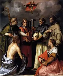 Andrea del Sarto, Dispute sur la Trinité, v. 1517. Salle de Saturne.