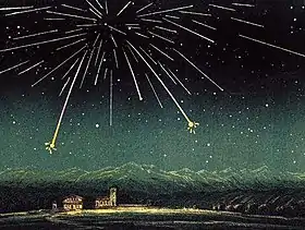 Andromédides du 27 novembre 1872, produites par l'éclatement de la comète de Biela quelques décennies plus tôt.