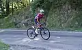 Anet Barrera Esparza dans la montée du col du Benas à Darbres, dernière montée de l'étape.