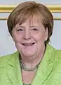 Angela Merkel chancellière d'Allemagne. Photo prise la veille du jour ou elle a reçu le Prix international Charlemagne d'Aix-la-Chapelle.