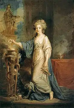 Portrait de femme en vestale,Angelica Kauffmann, après 1775,musée Thyssen-Bornemisza, Madrid.