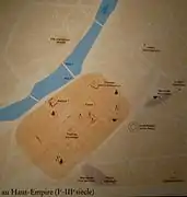 Carte de Juliomagus au Haut-Empire à partir des découvertes archéologiques