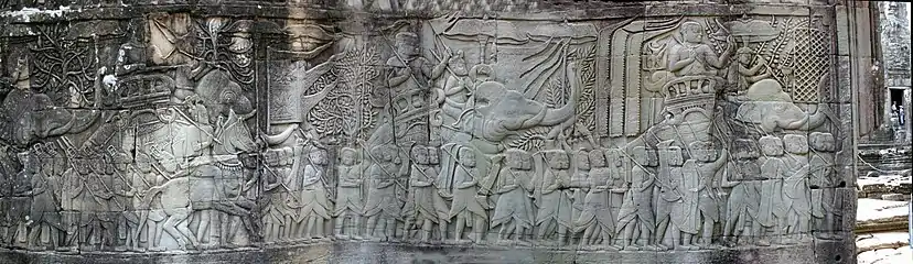 Armée khmère en marche. Fin XIIe - déb. XIIIe s. In situ