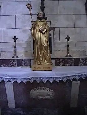 Statue de saint Benoît d'Aniane.