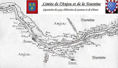 Bourgueil dans les limites du Saumurois et de l'Anjou sous l'Ancien régime.