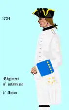 L’uniforme du régiment d'Anjou en 1734