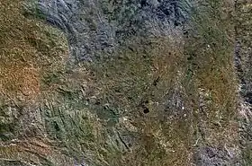 Vue aérienne du champ volcanique de l'Ankaratra.