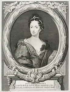Portrait d'Anne-Marie-Louise de Médicis, d'après Giovanni Domenico Campiglia.