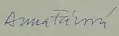 signature d'Anna Fárová