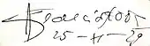 signature d'Andula Sedláčková