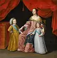 Anne d'Autriche et ses deux enfants, le futur Louis XIV, et Philippe, duc d'Orléans