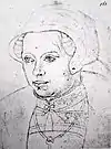 Portrait d'Anne de Bourgogne tiré du Recueil d'Arras.