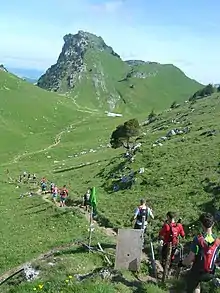 Début de la descente du roc Lancrenaz sur la marathon Race 2015