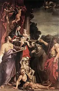 Vierge à l'Enfant et saint Mathieu (1588)Gemäldegalerie, Dresde.