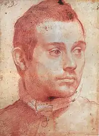 Annibale Carracci : Portrait d'homme, sanguine, c. 1580-1590