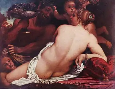 La Bacchante, un satyre et deux amours (vers 1590)musée des Offices, Florence.