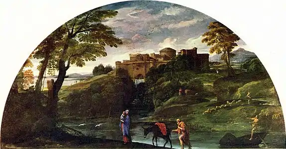 La Fuite en Égypte par Annibale Caracci, huile sur toile, 1604-1606