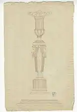 Anonyme, Projet de flambeau de style Louis XVI.