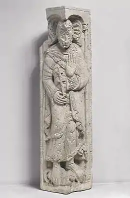 Pilier roman, Saint Jacques le Mineur (Gilabertus de Toulouse, Musée des Augustins, 1120-1140).