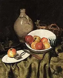 Ans van den Berg (en) Nature morte avec des pommes (av. 1942, coll. priv.).